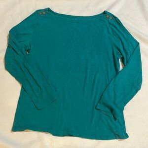 J. Crew Teal Long Sleeve Painter Tee XL